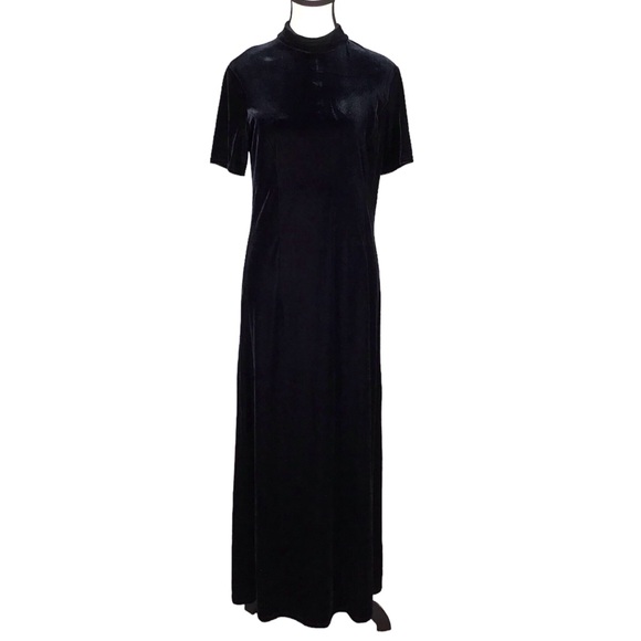 Vintage Scott McClintock Womens Velvet Maxi Dress Size 10 Short Sleeve Witchy - Picture 13 of 13